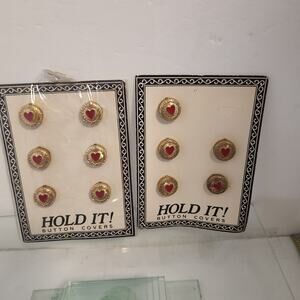 Vintage Hold It Brass Button Covers